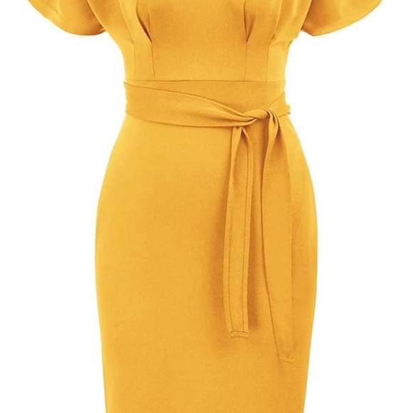 Yellow Bodycon/Pencil Dress - Picture 3 of 5